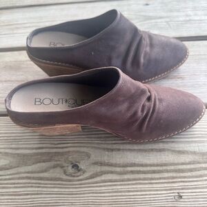 Corkys Chocolate Brown Wedge Mules